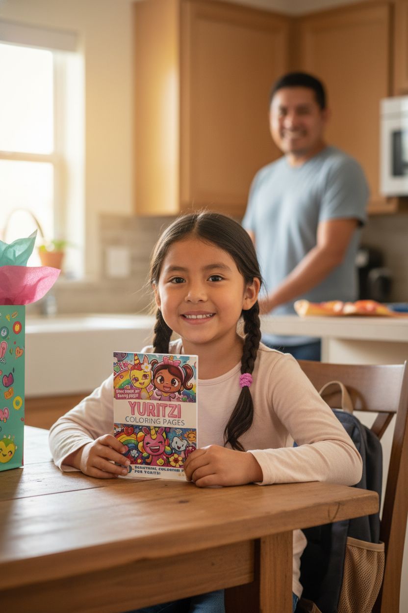 Yuritzi coloring book in use