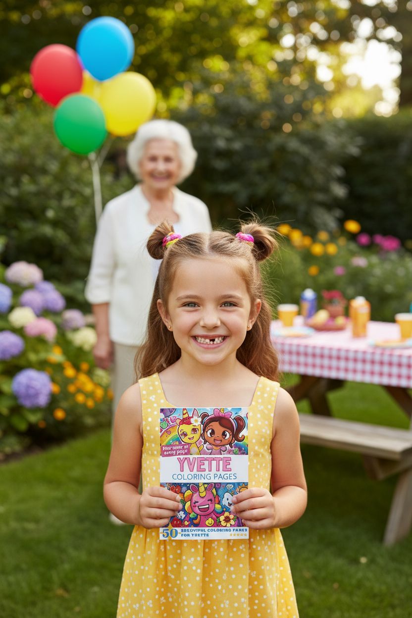 Yvette coloring book in use