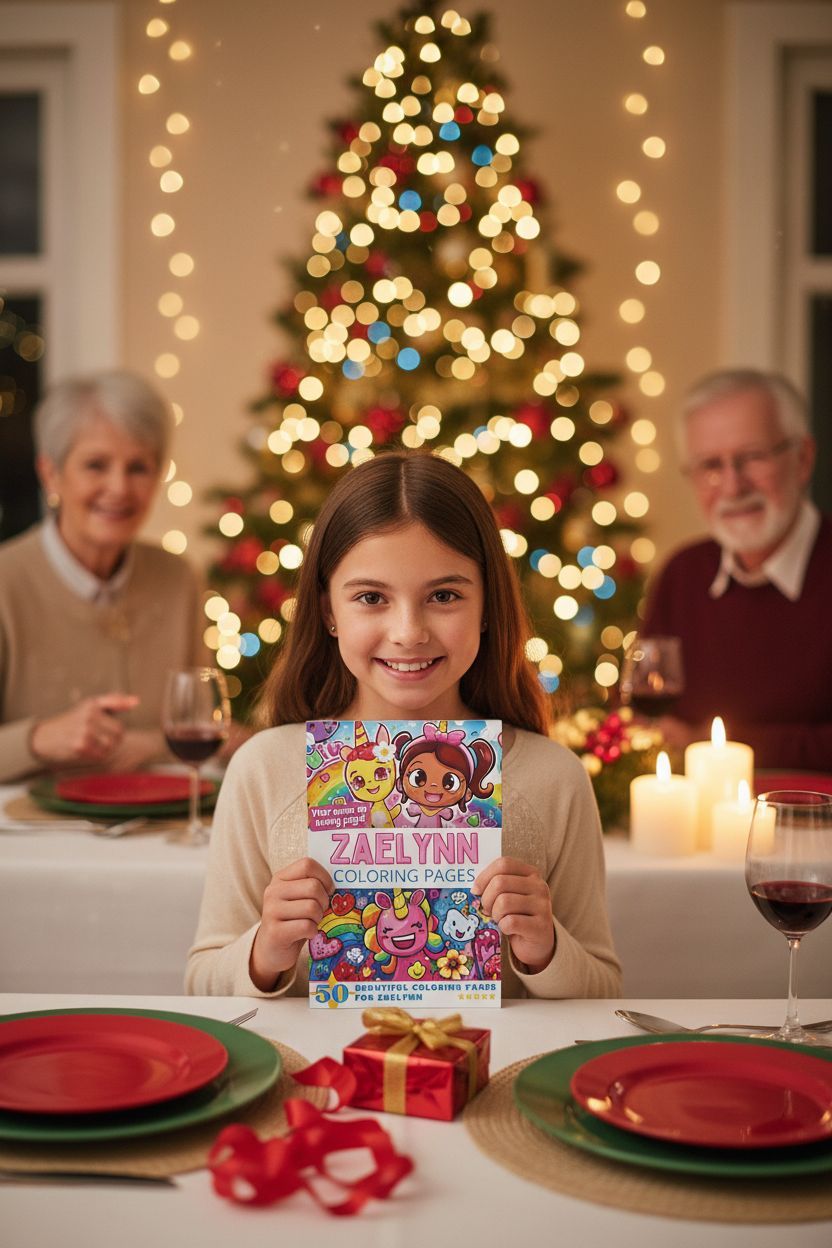 Zaelynn Christmas coloring pages gift