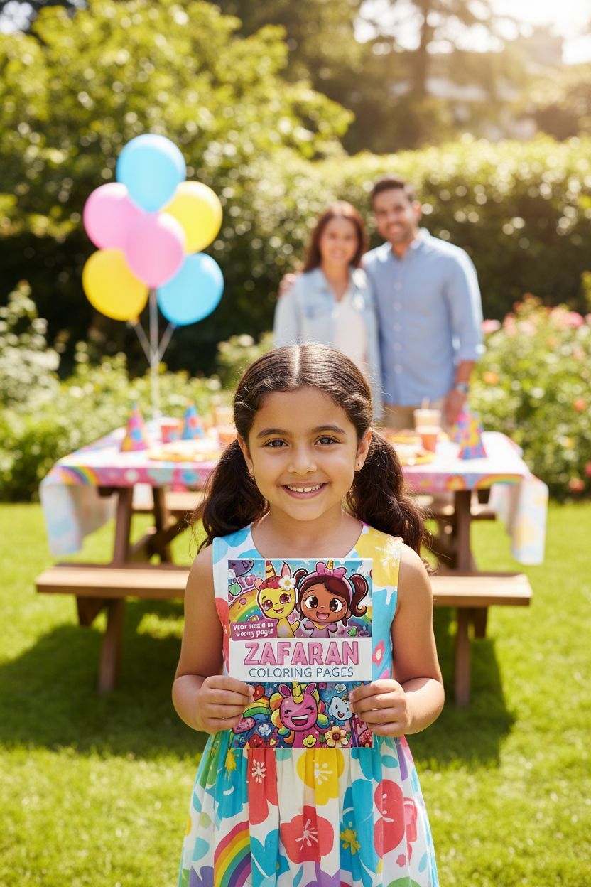 Zafaran coloring book in use