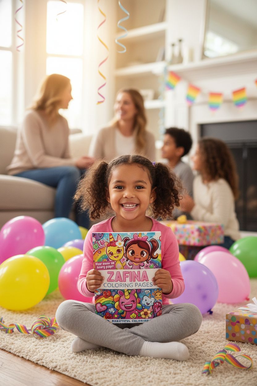 Zafina coloring book in use