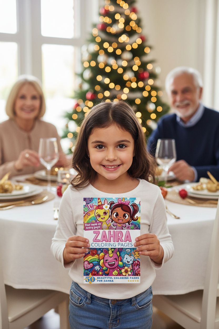 Zahra Christmas coloring pages gift