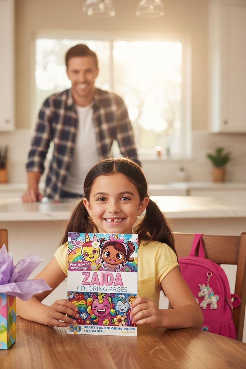 Zaida coloring book in use