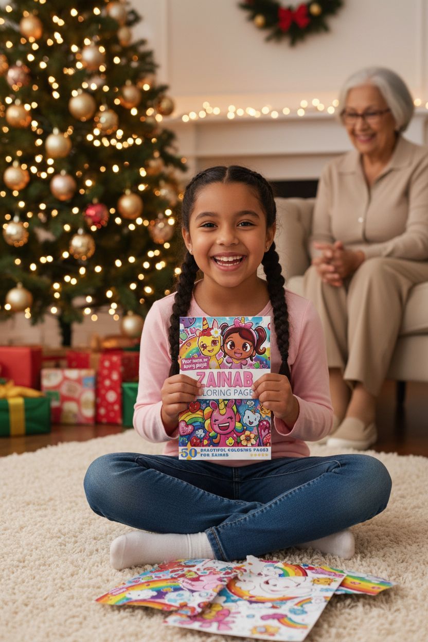 Zainab Christmas coloring pages gift