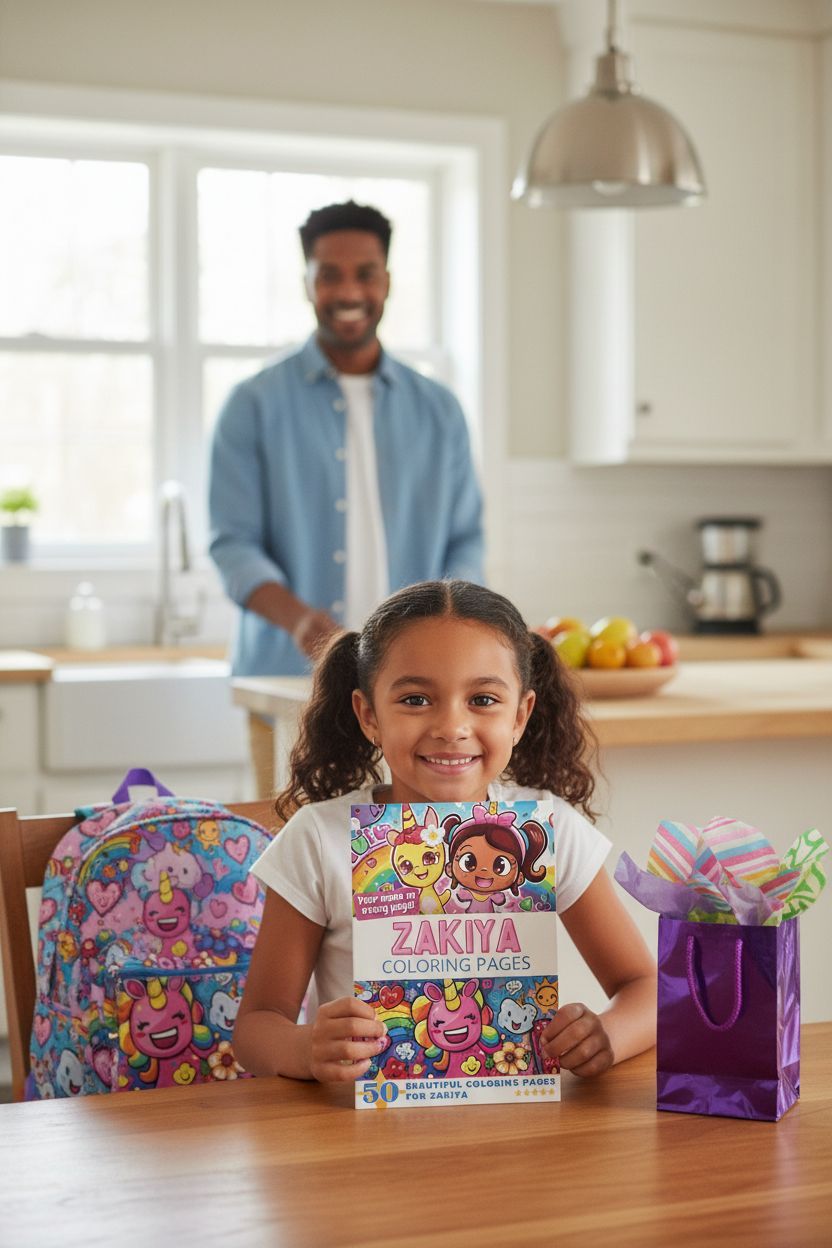 Zakiya coloring book in use