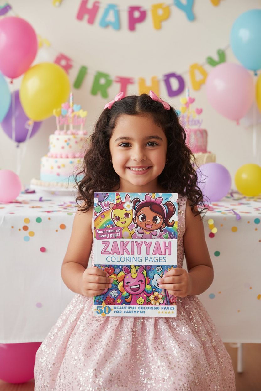 Zakiyyah coloring book in use