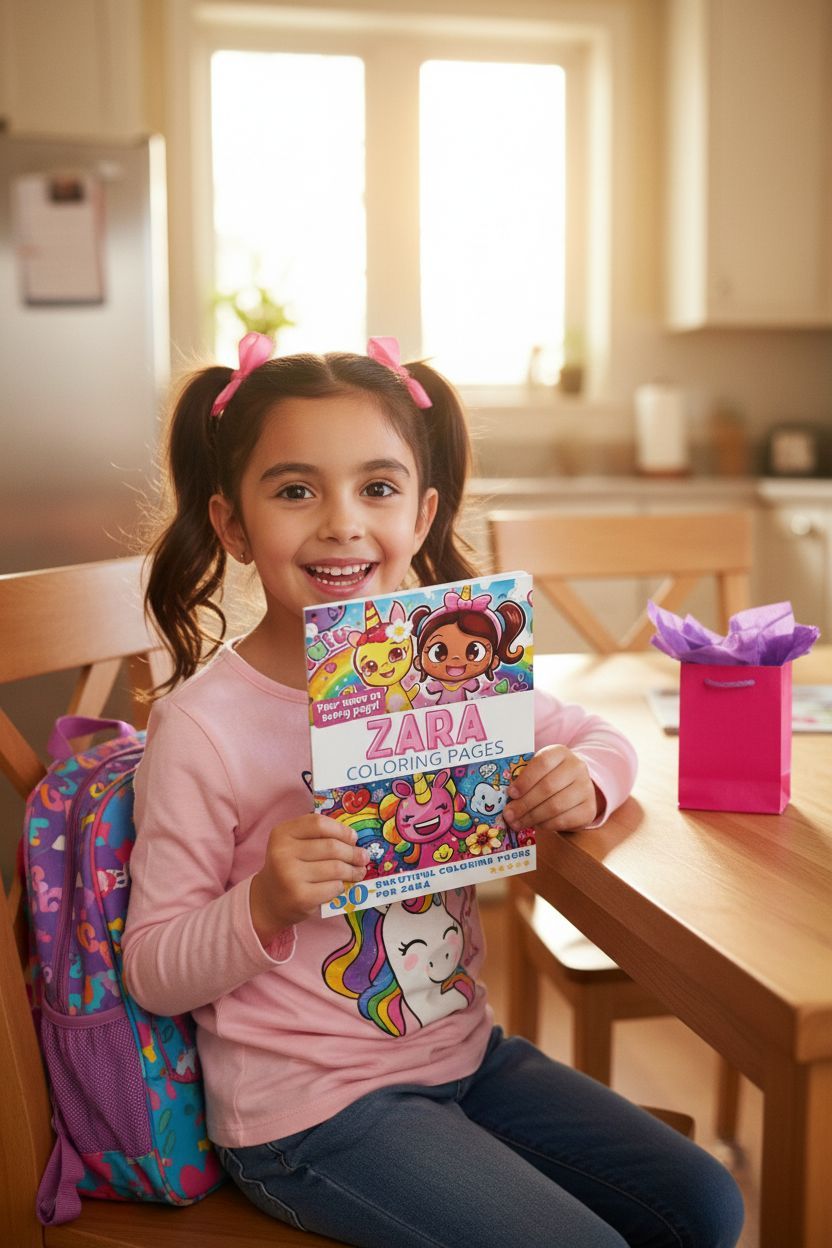Zara coloring book in use