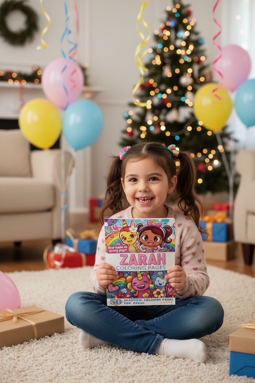Zarah coloring book in use