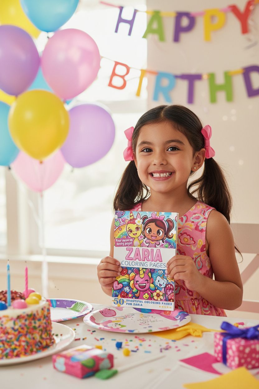 Zaria coloring book in use