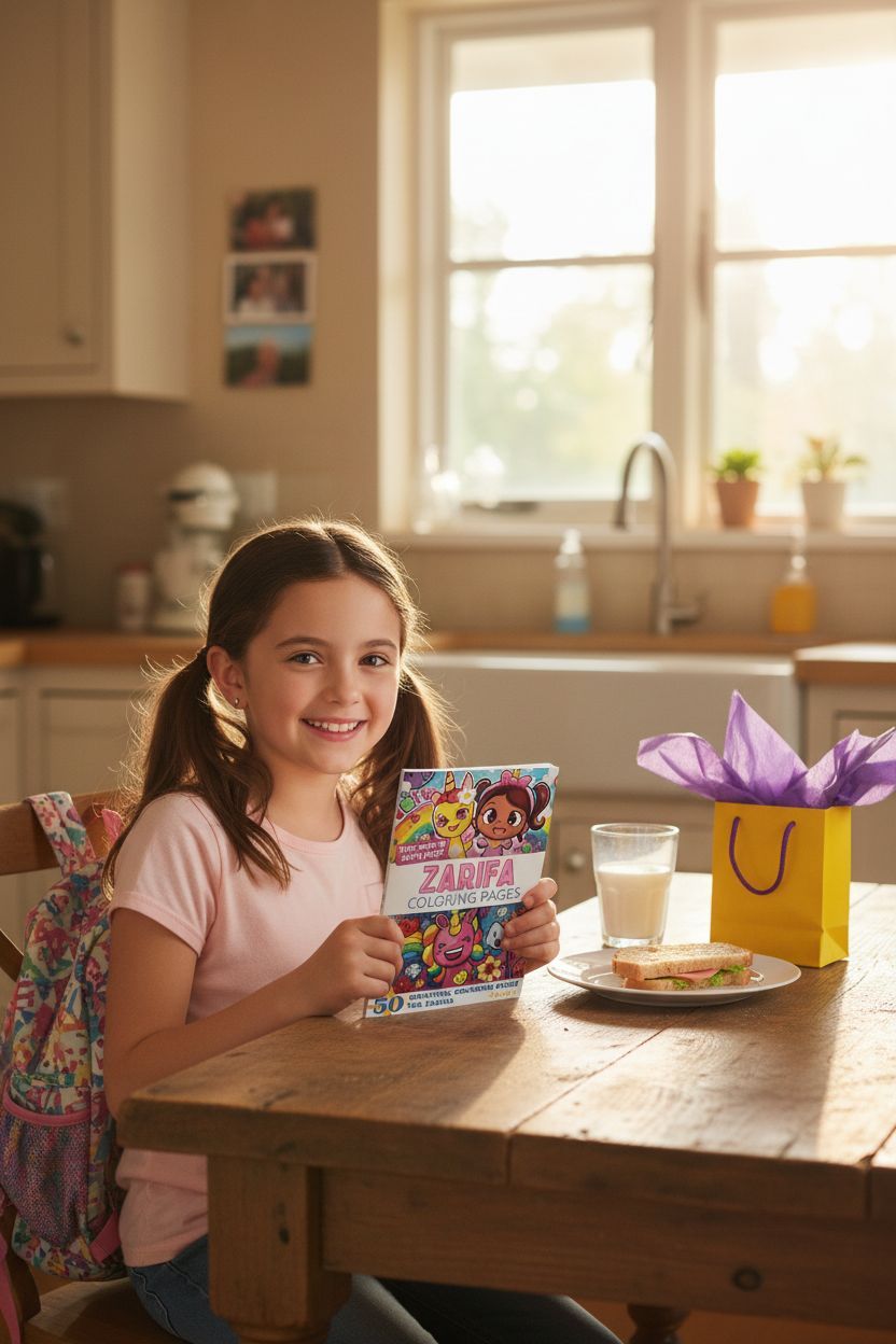 Zarifa coloring book in use