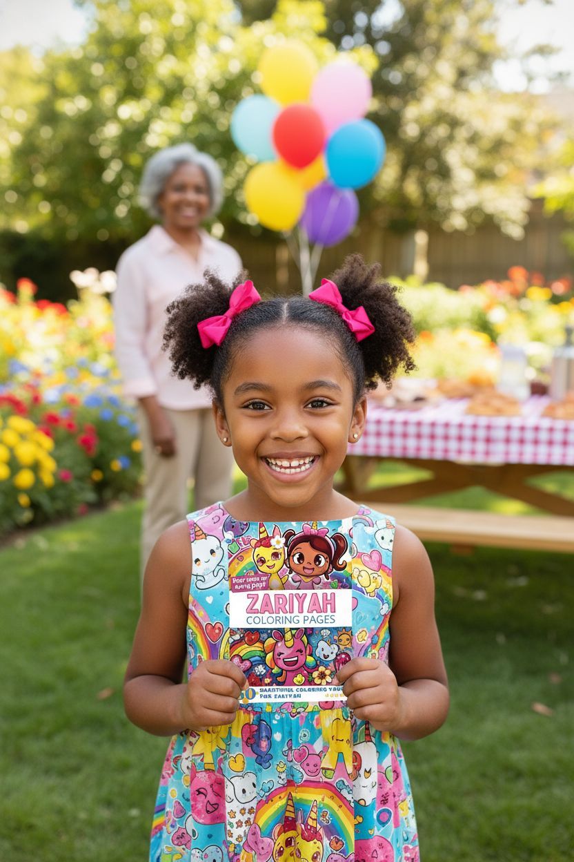 Zariyah coloring book in use