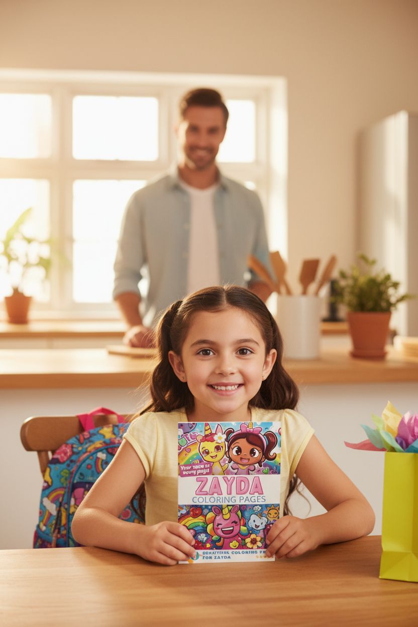 Zayda coloring book in use