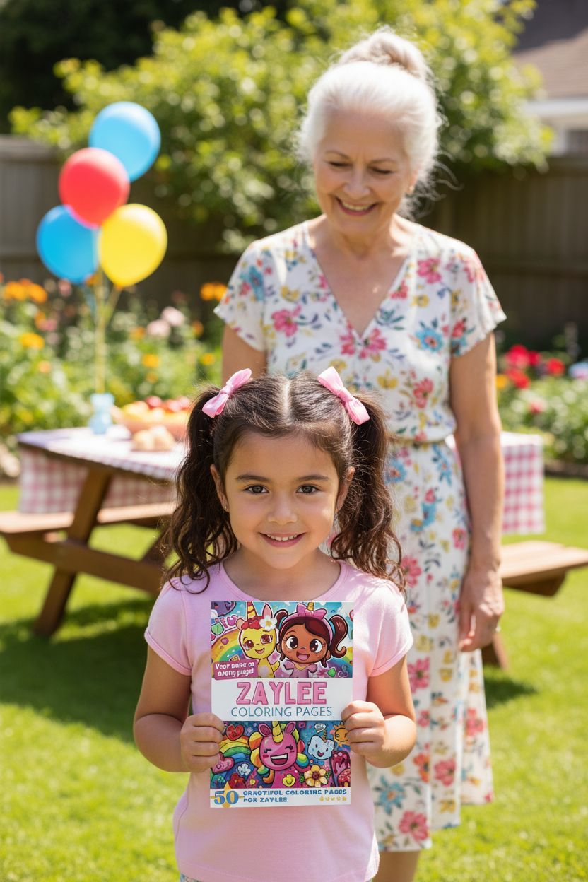 Zaylee coloring book in use