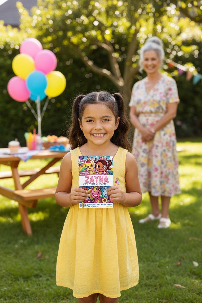 Zayna coloring book in use