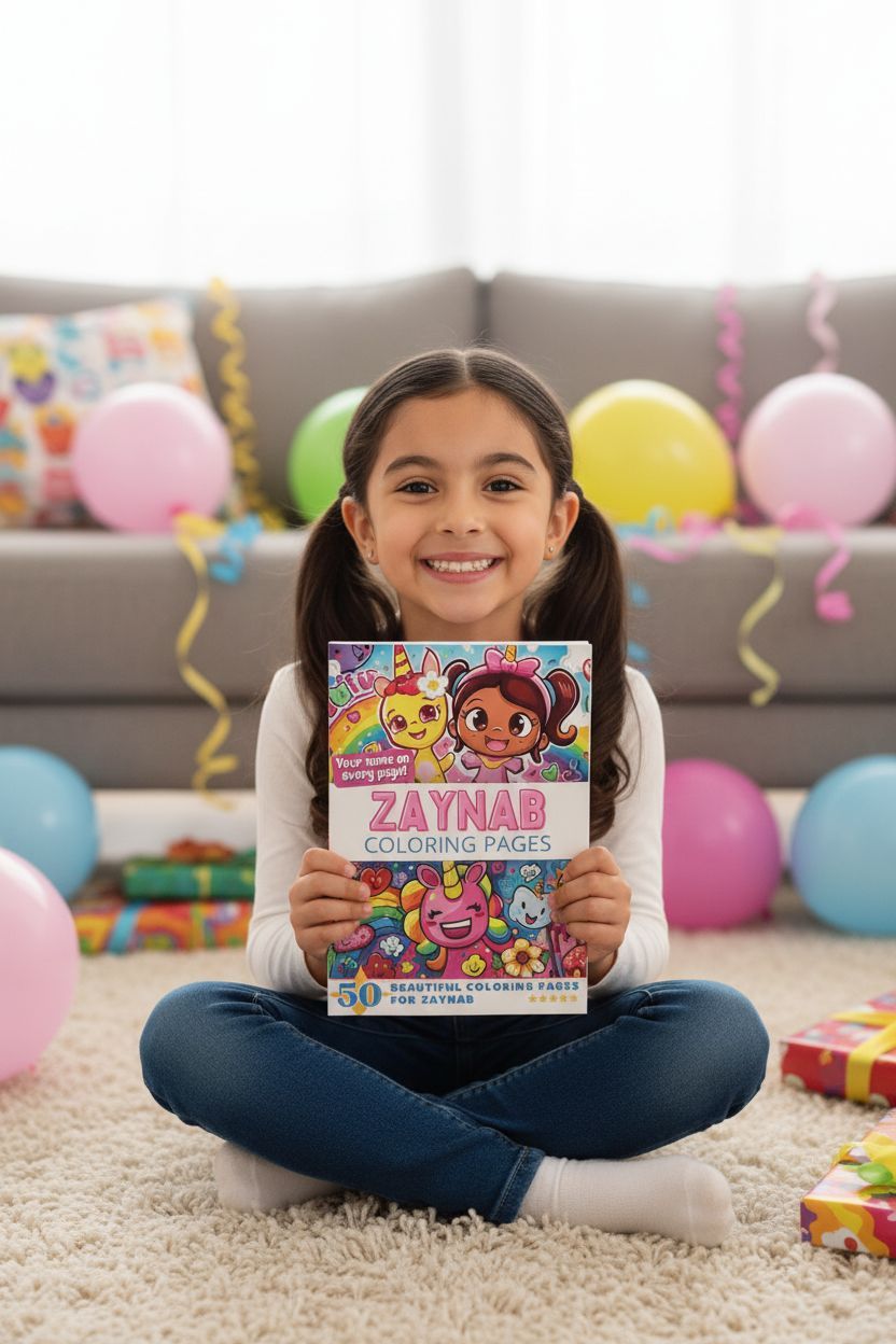 Zaynab coloring book in use