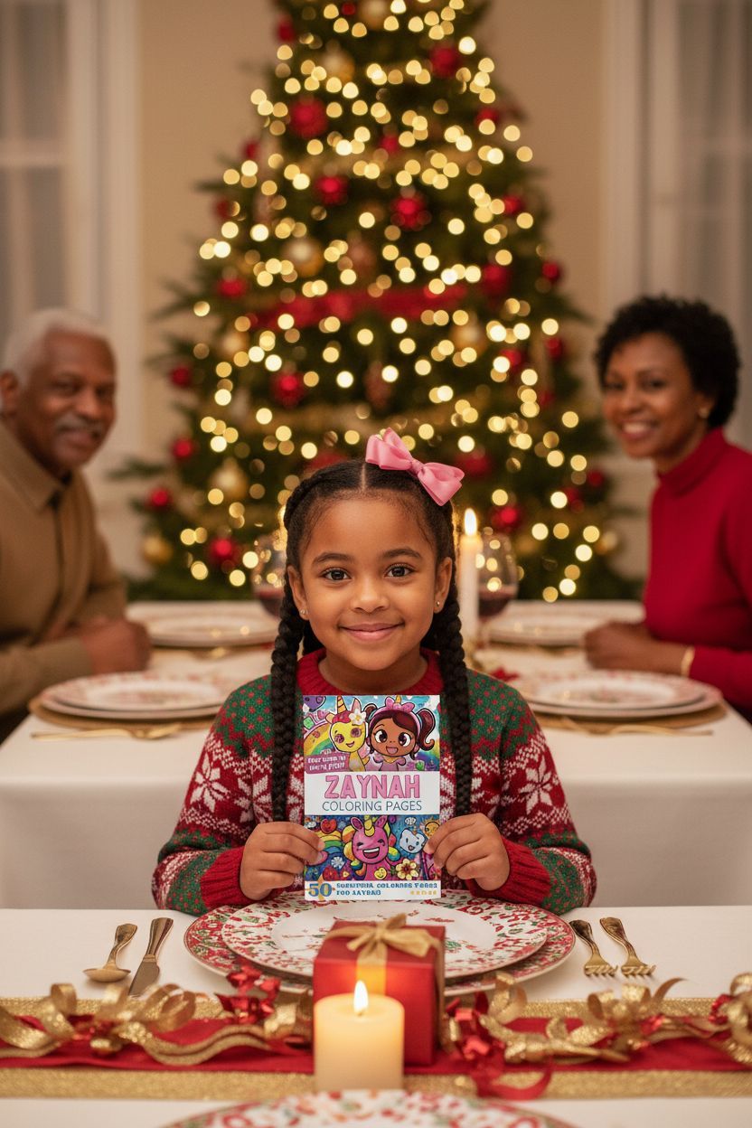 Zaynah Christmas coloring pages gift