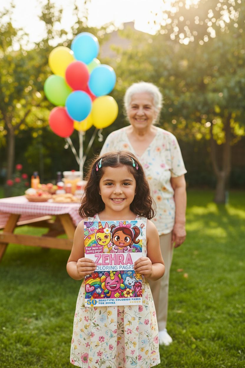 Zehra coloring book in use