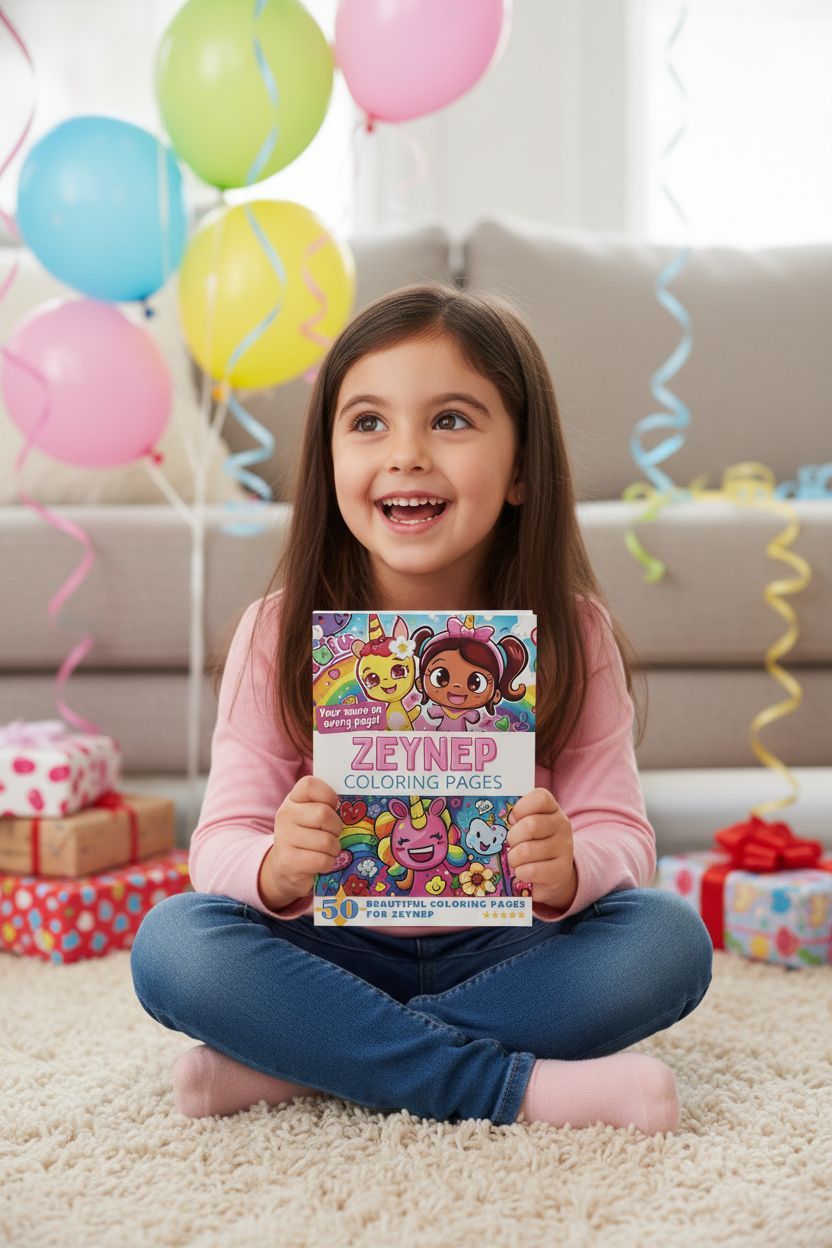 Zeynep coloring book in use