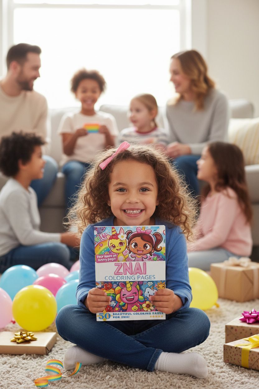 Znai coloring book in use