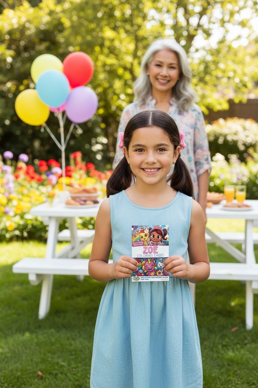 Zoe coloring book in use