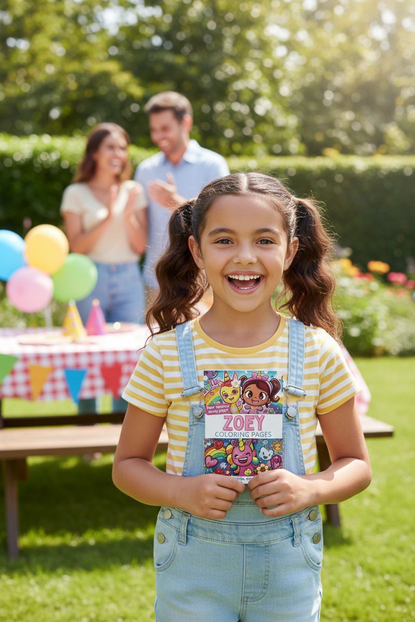 Zoey coloring book in use