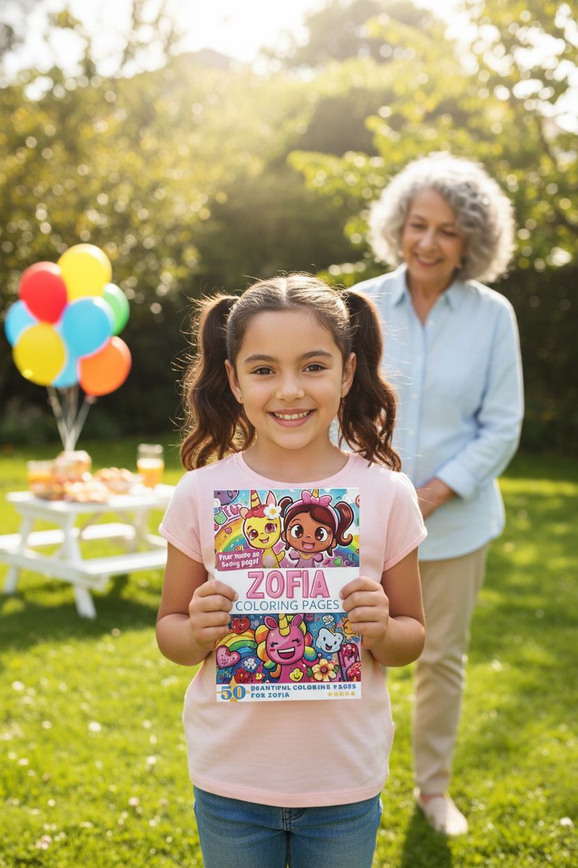 Zofia coloring book in use