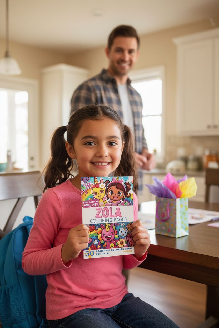 Zola coloring book in use