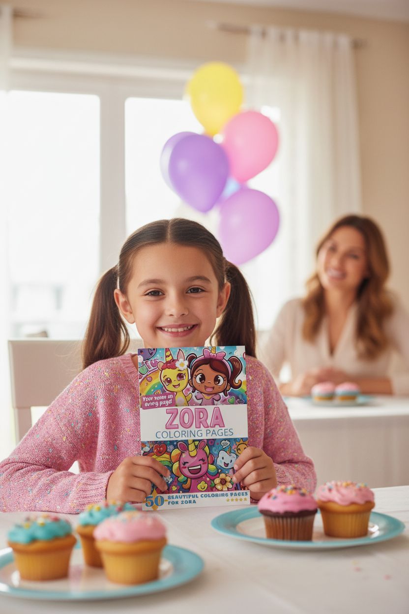 Zora coloring book in use