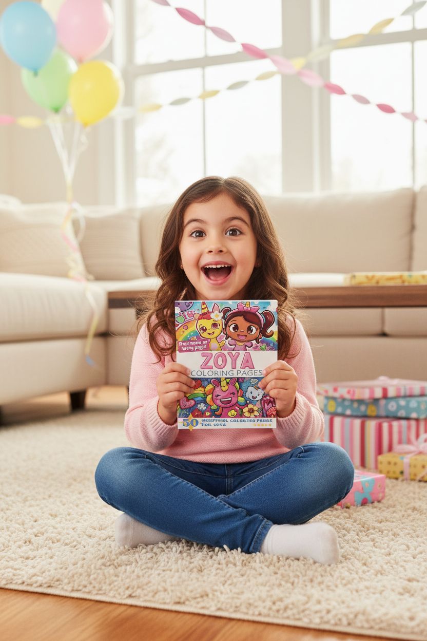 Zoya coloring book in use