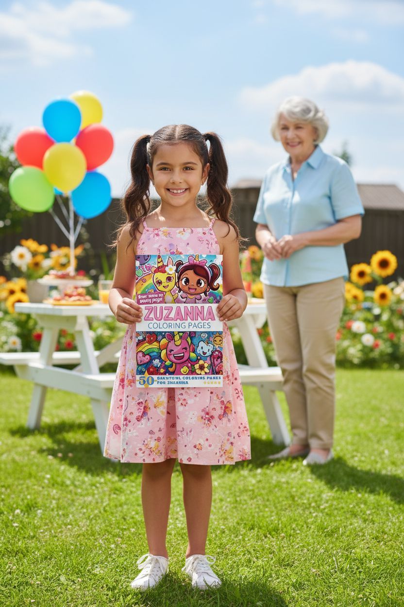 Zuzanna coloring book in use