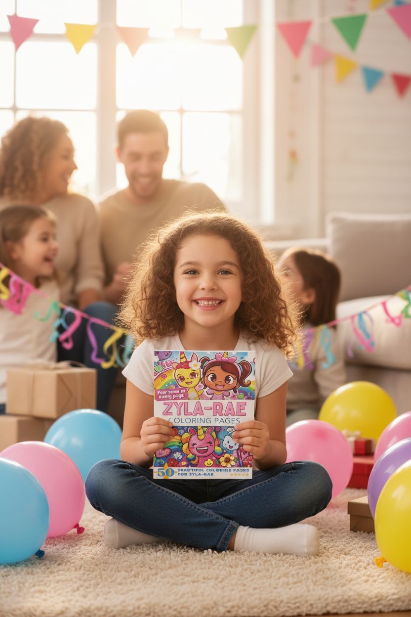 Zyla-Rae coloring book in use